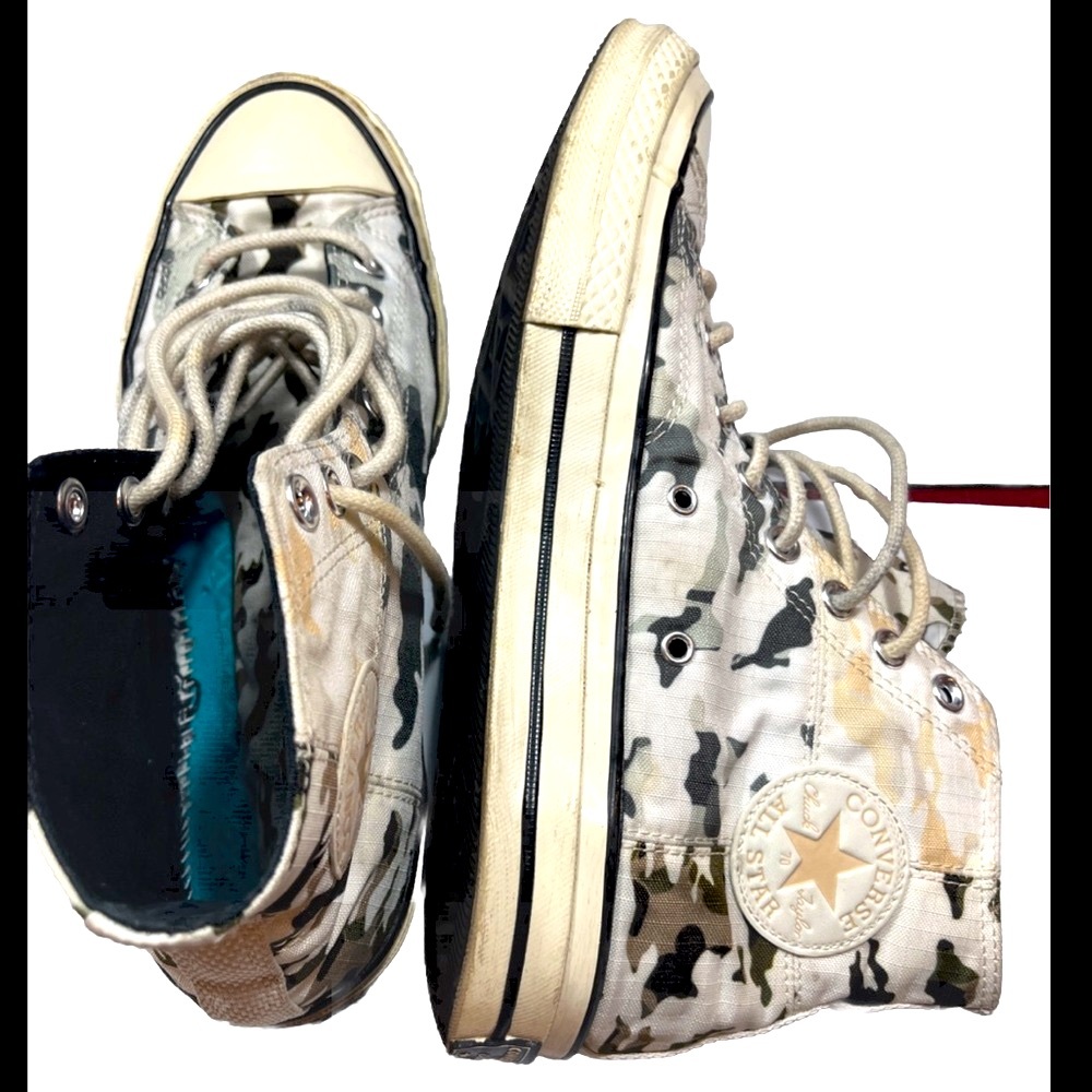 Converse Chuck camo sneakers High Tops Green White men 8.5 165913C Women 10.5 US